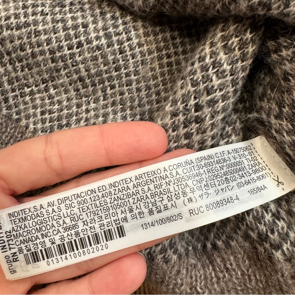 ZARA oversized chunky knit turtleneck sweater leopard mohair wool small cozy - Picture 11 of 16